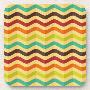 Dessous-de-verre Arrière - plan à rayures rétro 4