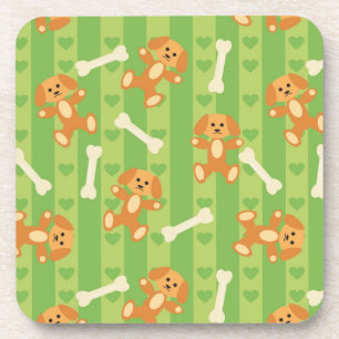 Dessous-de-verre arrière - plan avec des chiens et des os