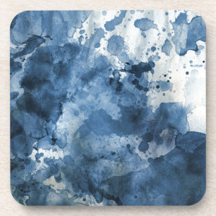 Dessous-de-verre Arrière - plan bleu abstrait d'aquarelle