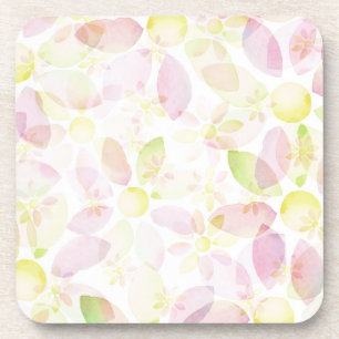 Dessous-de-verre Arrière - plan conçu de fleur d'aquarelle, textu