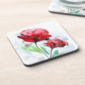 Dessous-de-verre Arrière - plan floral peint par résumé (Côté gauche)