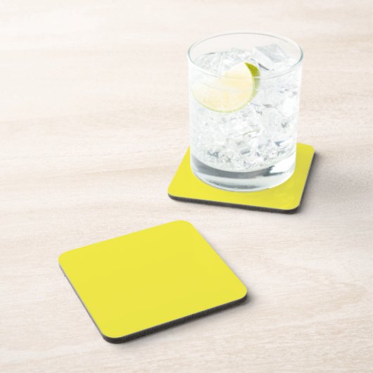 Dessous-de-verre Arrière-plan jaune uni vibrant (Côté Droit)