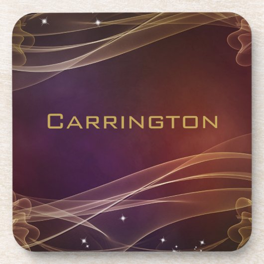 Dessous-de-verre Arrière - plan Maroon fantaisie avec accents Wispy (Devant)