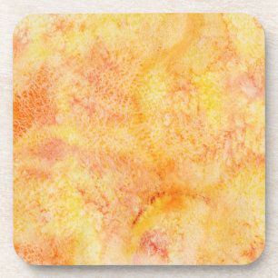 Dessous-de-verre Arrière - plan orange d'aquarelle