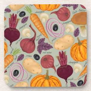 Dessous-de-verre arrière - plan rétro à base de légumes frais