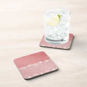 Dessous-de-verre Arrière - plan rose et blanc avec la dentelle (Côté Droit)