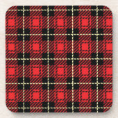 Dessous-de-verre Arrière - plan rouge de plaid (Devant)