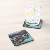 Dessous-de-verre arrière - plan turquoise bleu et violet rouillé (Côté Droit)