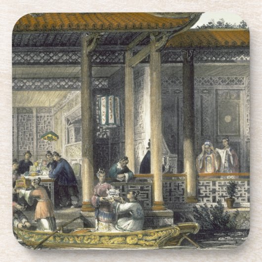 Dessous-de-verre Arrivée des présents de mariage chez le Residen (Devant)