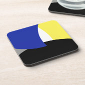 Dessous-de-verre Art Abstrait bleu jaune (Côté gauche)