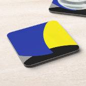 Dessous-de-verre Art Abstrait bleu jaune (Côté gauche)