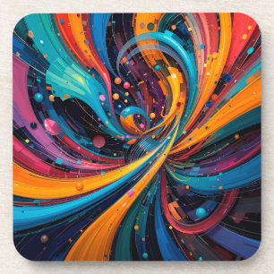 Dessous-de-verre 🎨 Art Abstrait Coloré Peinture Moderne Vibrante