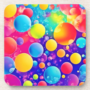 Dessous-de-verre Art Abstrait de Bulles Colorées