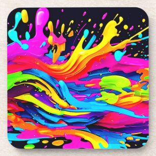 Dessous-de-verre Art Abstrait d'éclatement des couleurs
