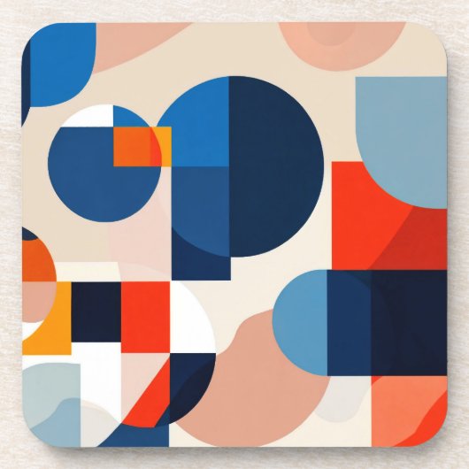 Dessous-de-verre Art Abstrait géométrique du milieu du siècle scand (Devant)