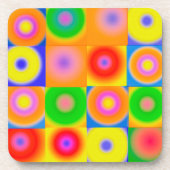 Dessous-de-verre Art Abstrait Gras Bleu Jaune Rouge Bleu (Devant)