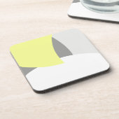 Dessous-de-verre Art Abstrait gris jaune blanc (Côté gauche)