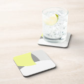 Dessous-de-verre Art Abstrait gris jaune blanc (Côté Droit)