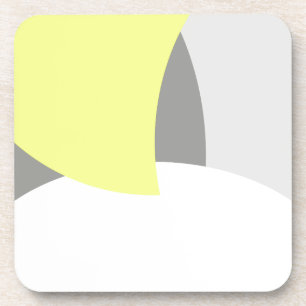 Dessous-de-verre Art Abstrait gris jaune blanc