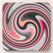 Dessous-de-verre Art abstrait moderne en spirale #4 (Devant)
