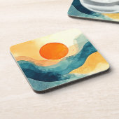 Dessous-de-verre Art Abstrait Sunset Waves (Côté gauche)