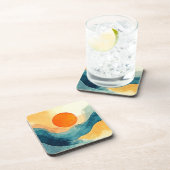 Dessous-de-verre Art Abstrait Sunset Waves (Côté Droit)