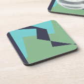 Dessous-de-verre Art Abstrait Turquoise Bleu Vert (Côté gauche)