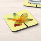 Dessous-de-verre Art aquarelle Fleur de printemps Jonquille jaune (Côté gauche)