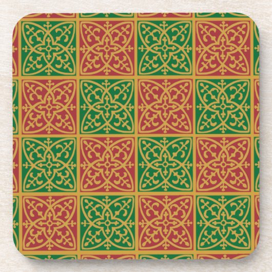 Dessous-de-verre Art Carrelage de vacances Red Green (Devant)