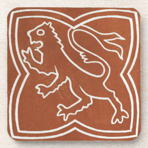 Dessous-de-verre Art Celtique Irlandais Design Carrelage Lion Rouge