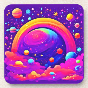 Dessous-de-verre Art Cosmique Rainbow Planet