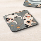 Dessous-de-verre Art de chat japonais vintage (Côté gauche)