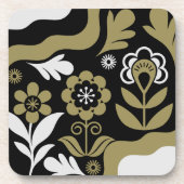 Dessous-de-verre Art de fleurs abstrait boho (Devant)
