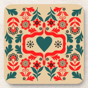 Dessous-de-verre Art de fleurs abstrait boho