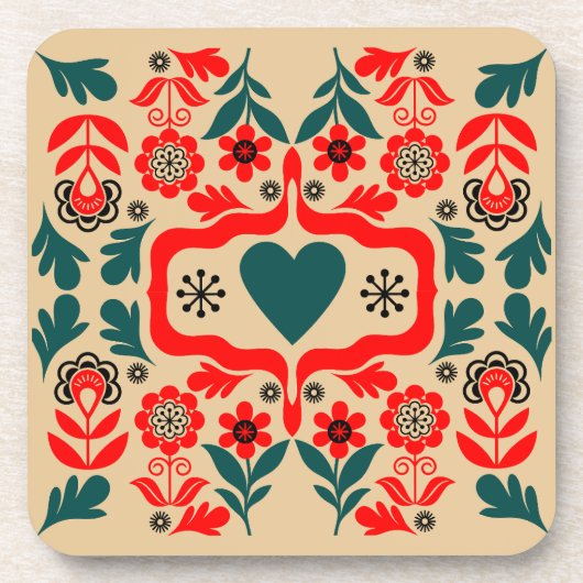 Dessous-de-verre Art de fleurs abstrait boho (Devant)
