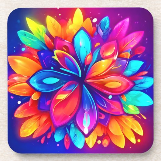 Dessous-de-verre Art de fleurs psychédéliques (Devant)