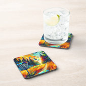 Dessous-de-verre Art de golf sur disque Abstrait (Côté Droit)