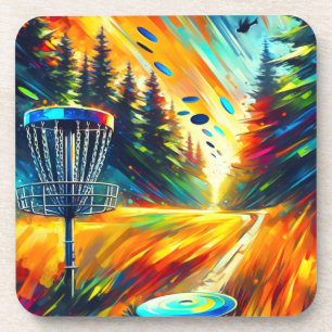 Dessous-de-verre Art de golf sur disque Abstrait
