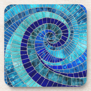 Dessous-de-verre Art de la mosaïque de la vague océanique