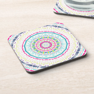 Dessous-de-verre Art de mandala coloré vibrant