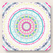 Dessous-de-verre Art de mandala coloré vibrant (Devant)