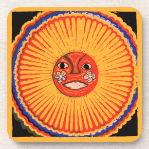 Dessous-de-verre Art de Natif américain de Huichol, le soleil