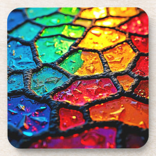 Dessous-de-verre Art de verre coloré arc-en-ciel en gros plan
