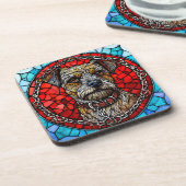 Dessous-de-verre Art de vitrail de chien (Côté gauche)