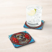 Dessous-de-verre Art de vitrail de chien (Côté Droit)