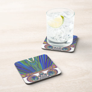 Dessous-de-verre Art Décoratif Bleu d'Afrique Design Imprimer