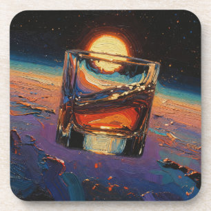 Dessous-de-verre Art du Whisky : Dans l'espace (Peinture n° 3)