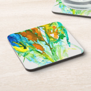 Dessous-de-verre Art floral abstrait aquarelle
