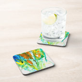 Dessous-de-verre Art floral abstrait aquarelle (Côté Droit)