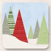 Dessous-de-verre Art moderne de Noël d'hiver (Devant)